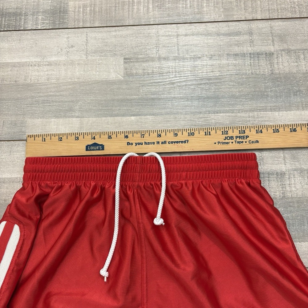 Vintage Diadora Soccer Shorts Mens Large Red Satin Shiny 90's Y2K Nylon Athletic - Picture 13 of 15